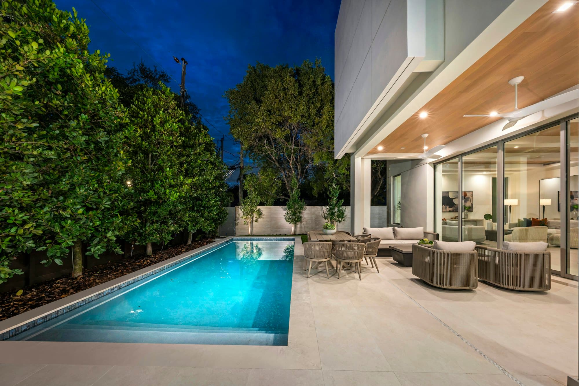 Custom backyard swimming pool built by Triton Pools in San Diego